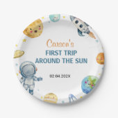 Erste Reise um die Sonne Geburtstag Pappteller (Vorderseite)