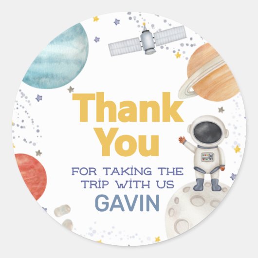 Erste Reise um die Sonne Geburtstag Runder Aufkleber (Vorderseite)