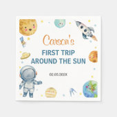 Erste Reise um die Sonne Geburtstag Serviette (Vorderseite)