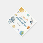 Erste Reise um die Sonne Geburtstag Serviette (Ecke)