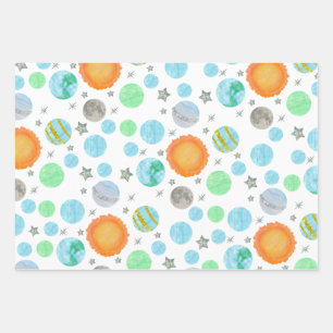Erste Reise um die Sonne Geburtstagsfeier Dekorati Geschenkpapier Set