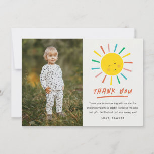 Erste Reise um die Sonne Kinder Foto Geburtstag al Dankeskarte