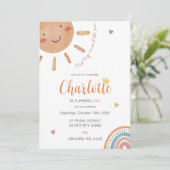 Erste Reise um die Sonne Kleiner Sonnenschein Gebu Einladung (Stehend Vorderseite)