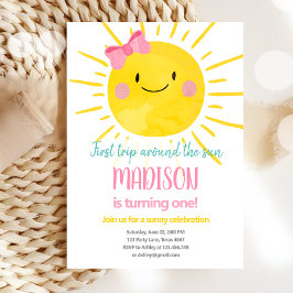 Erste Reise um die Sonne Kleiner Sonnenschein Gebu Einladung