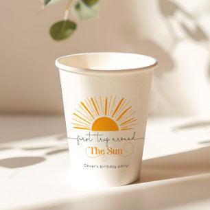 Erste Reise um die Sonne minimaler Geburtstag Pappbecher