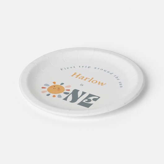 Erste Reise um die Sonne Pappteller (Schrägansicht)