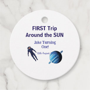 Erste Reise um die Sonne Planet Astronaut Geburtst Geschenkanhänger