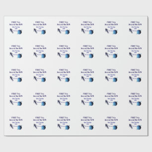 Erste Reise um die Sonne Planet Astronaut Geburtst Geschenkpapier