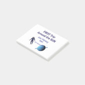 Erste Reise um die Sonne Planet Astronaut Geburtst Post-it Klebezettel (angewinkelt)