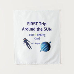Erste Reise um die Sonne Planet Astronaut Geburtst Wandteppich