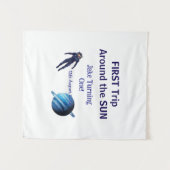 Erste Reise um die Sonne Planet Astronaut Geburtst Wandteppich (Vorderseite (Horizontal))