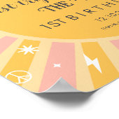 Erste Reise um die Sonne Retro Boho Sun Willkommen Poster (Ecke)