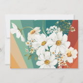 Erste Reise um die Sonne | Retro Daisy Rainbow Einladung (Rückseite)