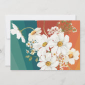 Erste Reise um die Sonne | Retro Daisy Rainbow Einladung (Rückseite)