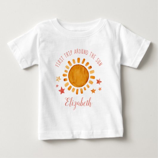 Erste Reise um die Sonne - Sonnenschein 1. Geburts Baby T-shirt (Vorderseite)