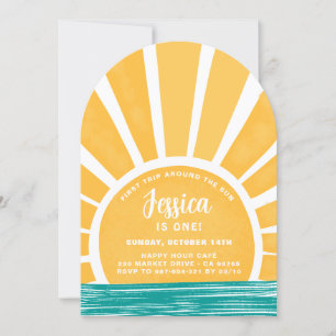 Erste Reise um die Sonne - Sonnenschein 1. Geburts Einladung