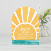 Erste Reise um die Sonne - Sonnenschein 1. Geburts Einladung (Stehend Vorderseite)