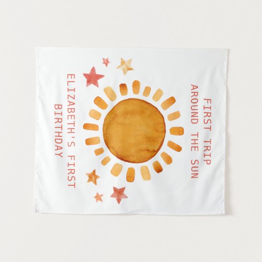 Erste Reise um die Sonne - Sonnenschein 1. Geburts Wandteppich (Vorderseite (Horizontal))