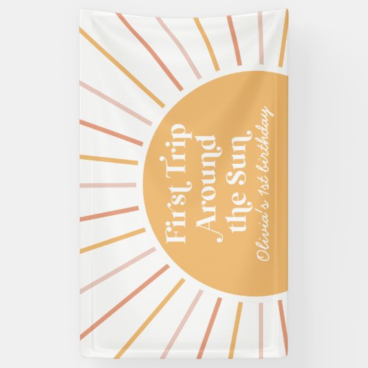 Erste Reise um die Sonne Sonnenschein 1. Geburtsta Banner (Vertikal)