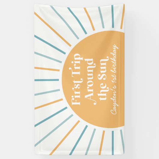 Erste Reise um die Sonne Sonnenschein 1. Geburtsta Banner (Vertikal)