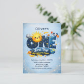 Erste Reise um die Sonne Weltraum Erster Geburtsta Postkarte (Stehend Vorderseite)