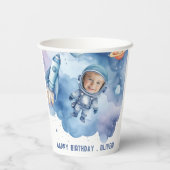 Erste Reise um die Sonne Weltraum Geburtstag Pappbecher (Rückseite)