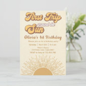 Erste Reise um die Sonne zum Geburtstag Einladung (Stehend Vorderseite)