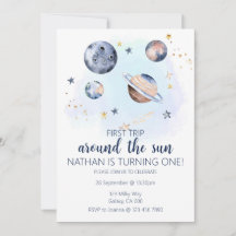 Erste Reise um die Sonne zum Geburtstag Einladung
