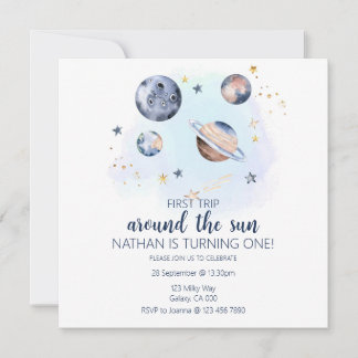 Erste Reise um die Sonne zum Geburtstag Einladung