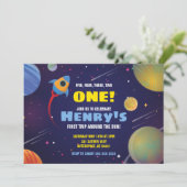 Erste Reise um die Sonne zum Geburtstag Einladung (Stehend Vorderseite)