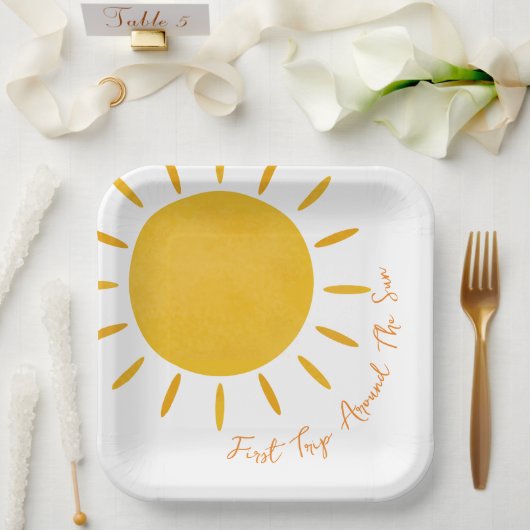 Erste Reise um die Sonnenstube Pappteller (Hochzeit)