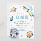 Erste Reise um die Sun Birthday Party Einladung (Vorderseite)