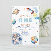 Erste Reise um die Sun Birthday Party Einladung (Stehend Vorderseite)