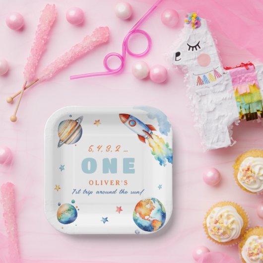 Erste Reise um die Sun Birthday Party Pappteller (Party)