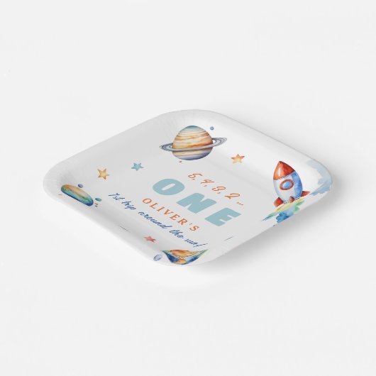 Erste Reise um die Sun Birthday Party Pappteller (Gewinkelt)