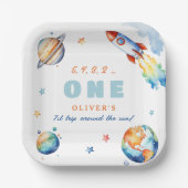 Erste Reise um die Sun Birthday Party Pappteller (Vorderseite)