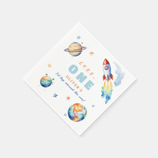 Erste Reise um die Sun Birthday Party Serviette (Ecke)