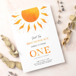 Erste Reise um die Sun Boho Sun 1. Geburtstag Einladung