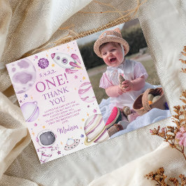 Erste Reise um die Sun Girl Space 1. Geburtstag Dankeskarte