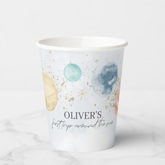 Erste Reise um die Sun Paper Party Cups Pappbecher (Links)