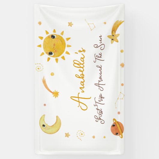 Erste Reise um Sun Birthday Banner (Vertikal)