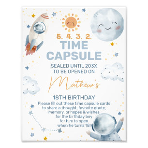 Erste Reise um Sun Birthday Time Kapselunterschrif Fotodruck