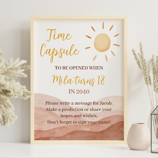 Erste Reise um Sun Birthday Time Kapselunterschrif Poster