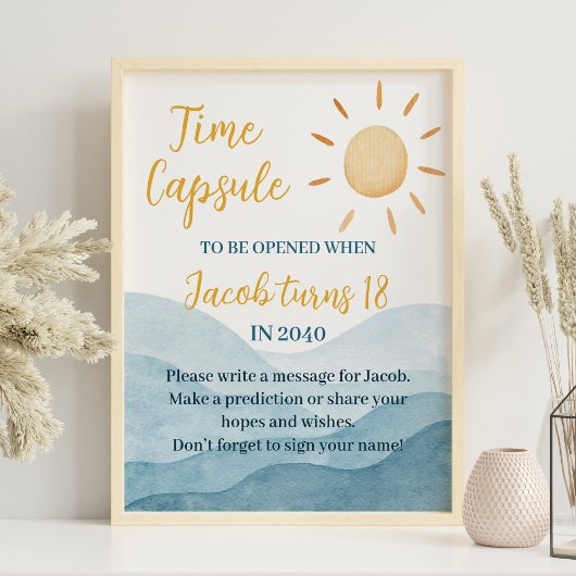 Erste Reise um Sun Birthday Time Kapselunterschrif Poster