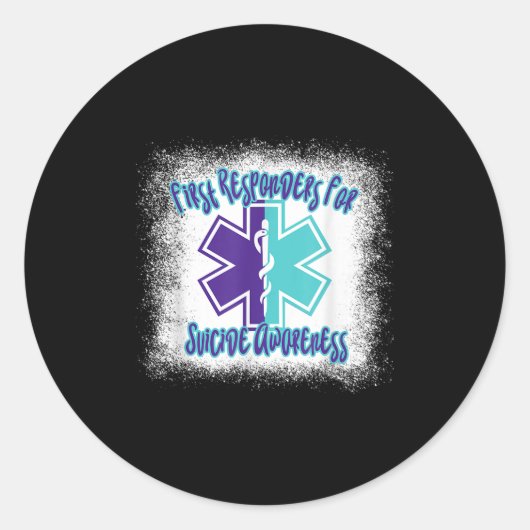 Erste Renten für Selbstmordbewusstsein Emt Paramed Runder Aufkleber (Vorderseite)