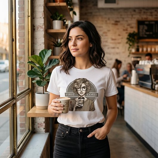 Erste Retro-Skizze für den Kaffee Tri-Blend Shirt
