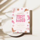 Erste Rodeo 1. Geburtstag Einladung Retro Cowgirl