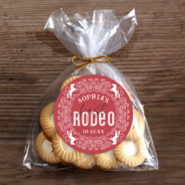 Erste Rodeo 1. Geburtstagsaufkleber - Roter Wester Runder Aufkleber