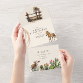 Erste Rodeo Birthday All In One Einladung (Abreißen)