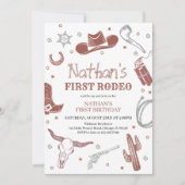Erste Rodeo Birthday Einladung (Vorderseite)